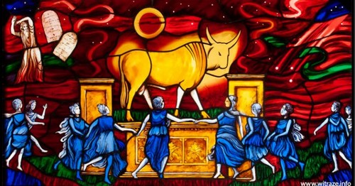Golden Calf stained glass